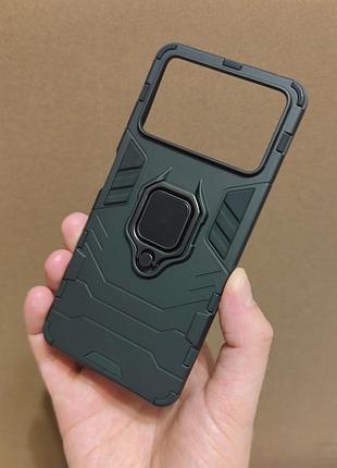 Чехол armor с кольцом-подставкой для xiaomi poco x4 pro 5g, черный
