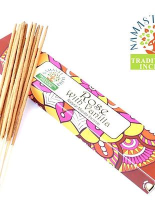 Ароматичні палички троянда з ваніллю namaste india rose vanilla