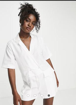 Комбінезон, ромпер білий  натуральний asos, розмір 52