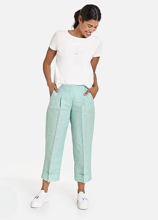 Брюки укороченные из льна xl от gerry weber