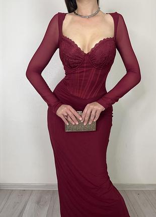 Распродажа платье prettylittlething полупрозрачная сетка с кружевом
