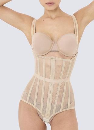 Perfect corset бежевый корсет со шнуровкой боди корсетный