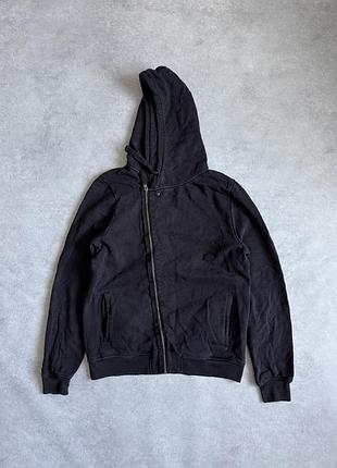 Кофта худі allsaints замок навкоси rick owens type синього кольору розмір л
