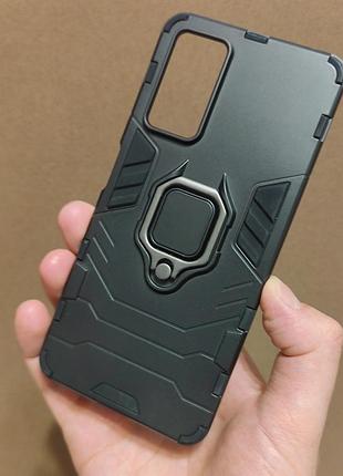 Чехол armor с кольцом-подставкой для xiaomi redmi note 11 pro, черный