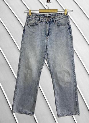 Жіночі широкі джинси zara 42 xl 32 оригінал зара світло-блакитні джинси wide leg з високою посадкою труби прямі 48 50