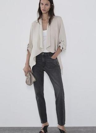 Легкий бежевий жакет сафарі zara