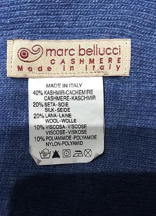 Італійський кашеміровий палантин / шарф marc bellucci (40% кашемір, 20% шовк), 80х233 см