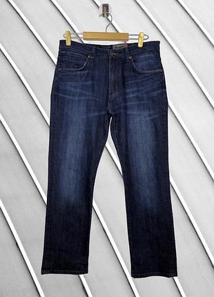 Чоловічі темно-сині джинси wrangler l w34 l30 оригінал вранглер прямі джинси стрейчеві класичні темно сині 48 50 52