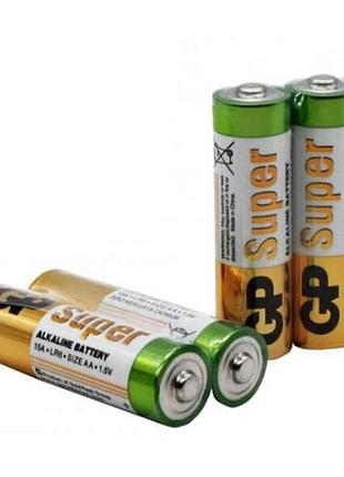 Батарейка лужна lr6/aa super alkaline 2шт (спайка) тм gp
