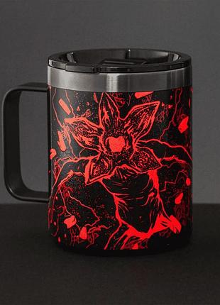Термокружка bialetti x stranger things, 420 мл, с ручкой и крышкой, светится в темноте
