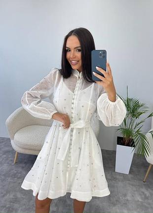 Коротка світла сукня в камінці zimmermann