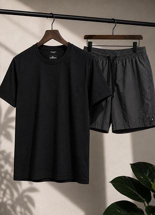 Футболка engbers organic cotton + шорти h&m m | літній комплект чоловічий | оригінал