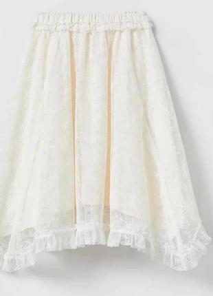 Спідниця молочна zara мереживо екрю