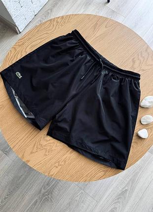 Плавки та купальні костюми чоловічі lacoste чорні, розміри s-xxl, поліестер