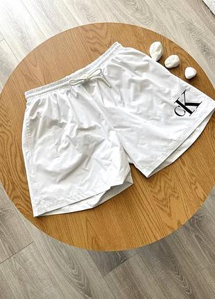 Плавки та купальні костюми чоловічі calvin klein шорти пляжні чорні, білі, s-xxl