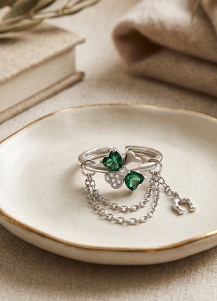 Кільце конюшина срібло 925 стерлінгове підвіски підкова