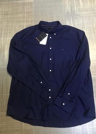 Tommy hilfiger 💙стильна синя сорочка 3xl оригінал💛чоловічий одяг/унісекс