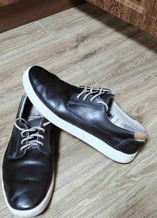 Мужские кожаные кроссовки clarks,р44,з натуральные кожи