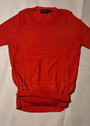 Яскравий фактурний топ / кофтинка з коротким рукавом zara knit