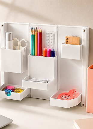 Настільний складаний органайзер zibi folding box 28х24.5см, канцелярська підставка для ручок косметики на 6 відділень