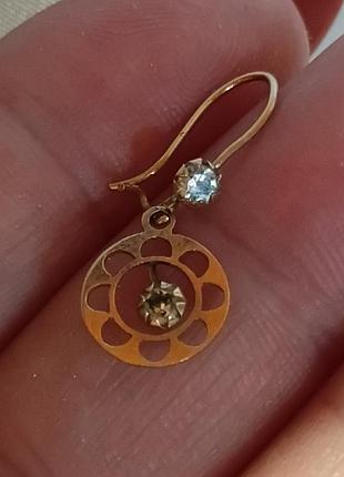 Сережка одна антиквариат золото 9ct,375 винтаж, хорошее состояние, можно как кулон подвеска