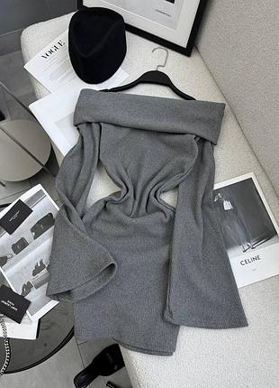 Платье из плотной теплой ткани в длине меди- must have твоего гардероба