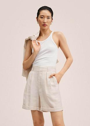 Шорты бермуды mango m-l лён вискоза