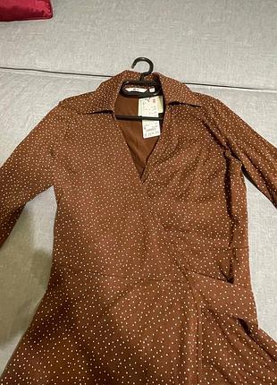 Новое коричневое платье uniqlo с отличным составом