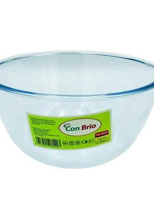 Салатник скляний св8020, d=209мм, 2л тм con brio