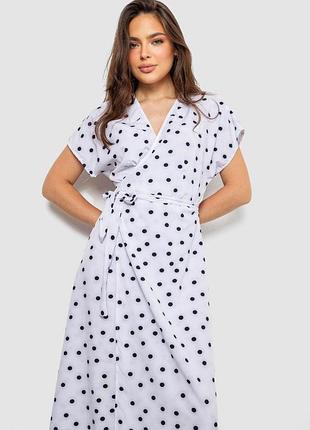 Летнее платье софт на запах в горох белое xxl-xxxl 2
