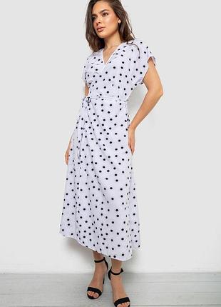 Летнее платье софт на запах в горох белое xxl-xxxl 3