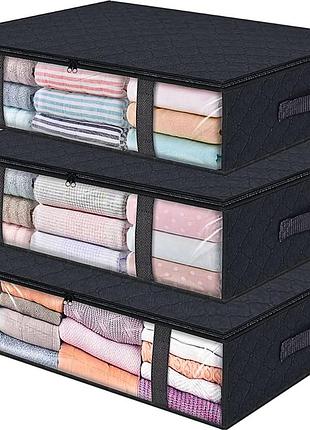 Сумка для зберігання речей під ліжком 75л esonstyle 60×45×15 см, тканинний органайзер кофр для одягу та ковдр