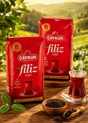 Чай черный àaykur filiz, листовой турецкий чай, 1 кг