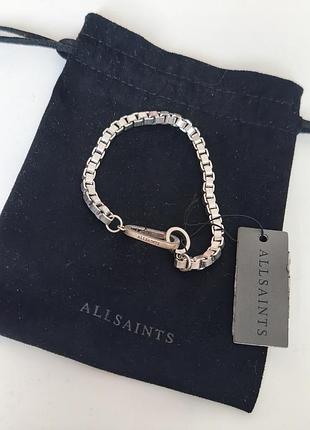 Сріблястий браслет allsaints (оригінал, повний комплект)