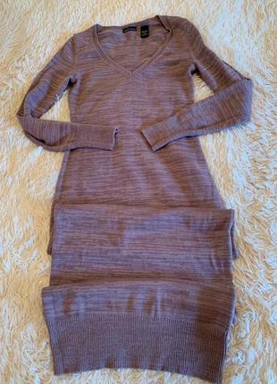 Трикотажное теплое макси платье moda international, р-р м