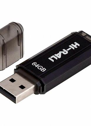 Usb флешка hi-rali stark 64gb черный usb 2.0 пластик для хранения и переноса данных