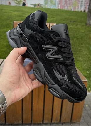 Кроссовки new balance 9060 нью баланс черные из натуральной замши для мужчин