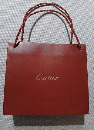 Пакет бумажный cartier (д×ш×дно) 22.5×25.8x9см, б/в, есть недостатки, китай.