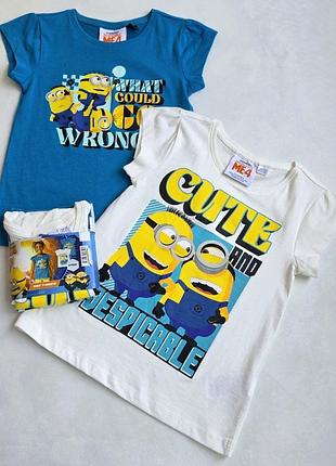 Набор детских футболок 2х minions 110-116 см для девочек