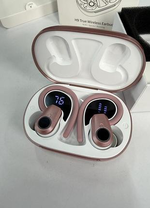 Бездротові bluetooth навушники poounur h9 tws з led-дисплеєм, bluetooth 5.0, рожеві (нові)