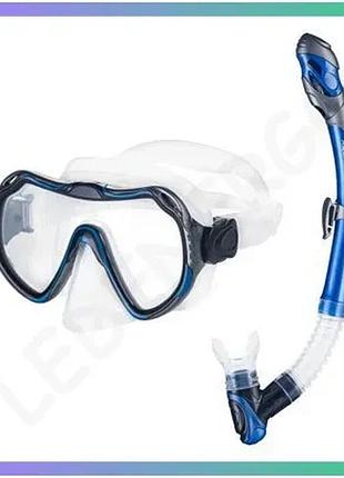 Набор маска и трубка aqua speed java elba 8205 синий для плавания унитекс с силиконовым мундштуком sku_614-11