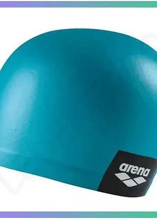 Шапка для плавания arena logo moulded cap бирюзовая из силикона для бассейна унисекс sku_001912-210