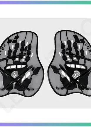 Лопатки для плавания arena vortex evolution hand paddle серебристые черные для тренировки унитекс m sku_95232-015