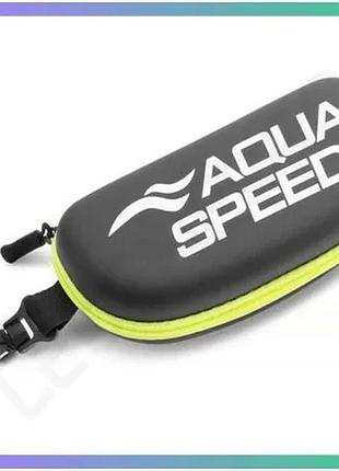Чохол для окулярів aqua speed goggle case чорний жовтий жорсткий футляр для плавальних окулярів унісек sku_737-18