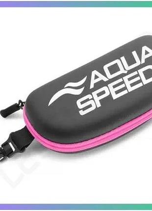 Чохол для окулярів aqua speed goggle case чорний рожевий жорсткий футляр для плавальних окулярів унісе sku_737-03