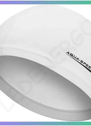 Шапка для плавання aqua speed best біла унісекс з силіконовим покриттям для дорослих водовідштовхуюча sku_109-05