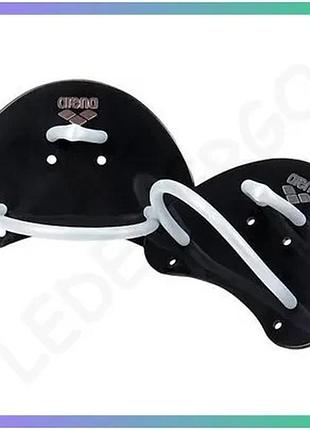 Лопатки для плавання arena elite finger paddle чорні сріблясті для силових тренувань унісекс sku_95251-055