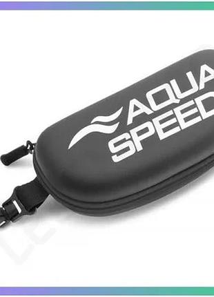 Чохол для окулярів aqua speed goggle case чорний жорсткий футляр для плавальних окулярів універсальний sku_737-07