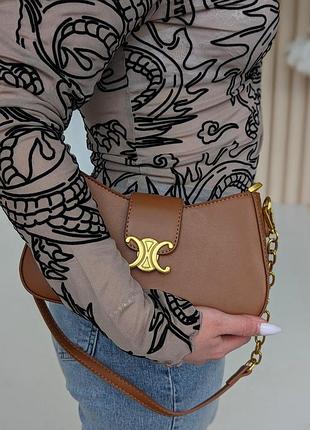 Сумка celine багет коричневий