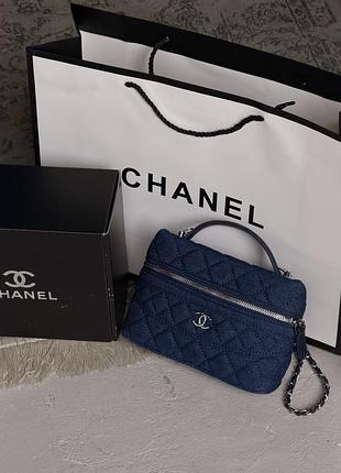 Сумочка chanel lp 26 vanity mini синий деним